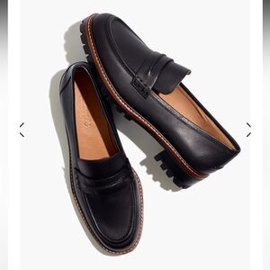 Madewell The Corinne Lugsole Loafer in True Black Size 6.5 Medium